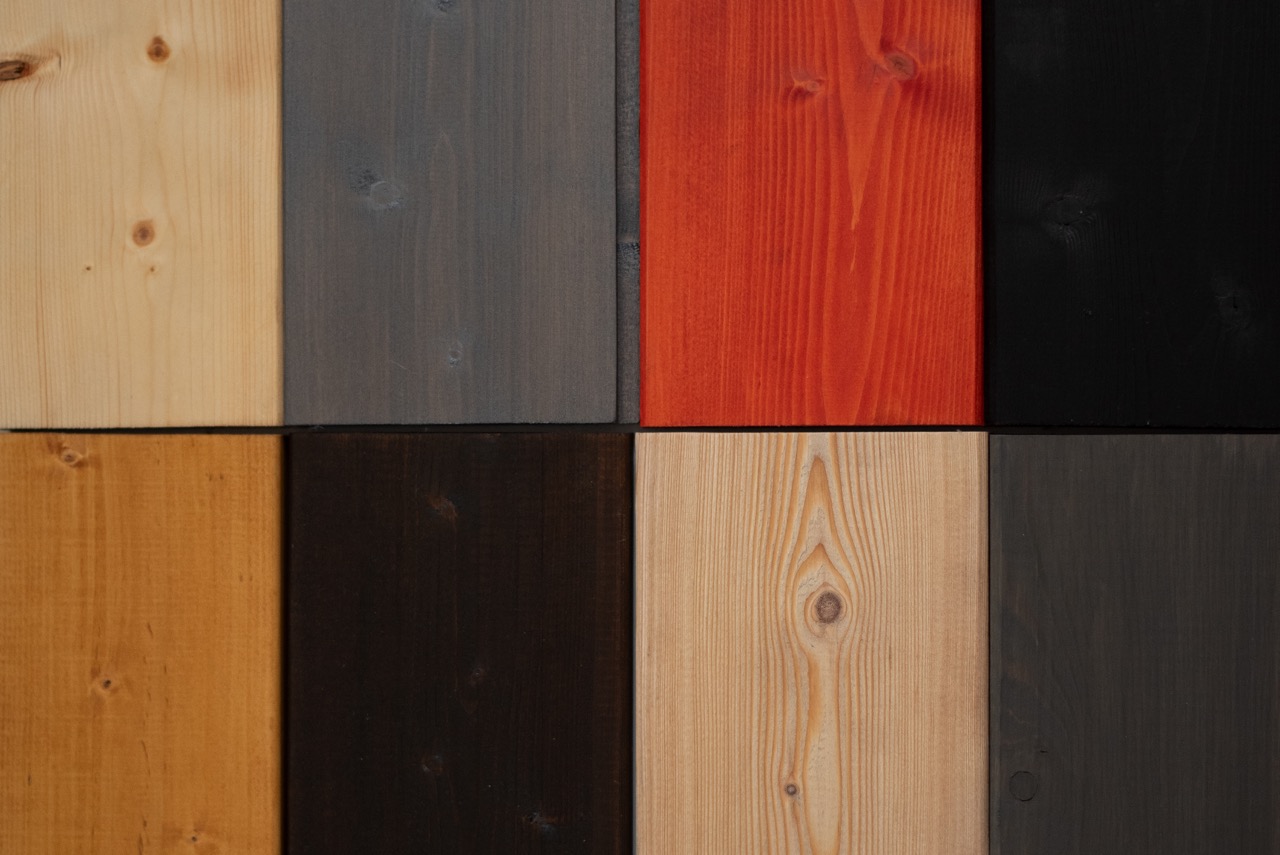 A set of samples of painted boards